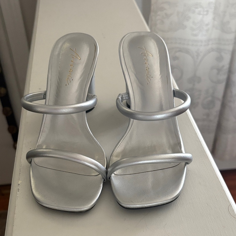 Annie Silver Strappy Heels - Picture 2 of 4